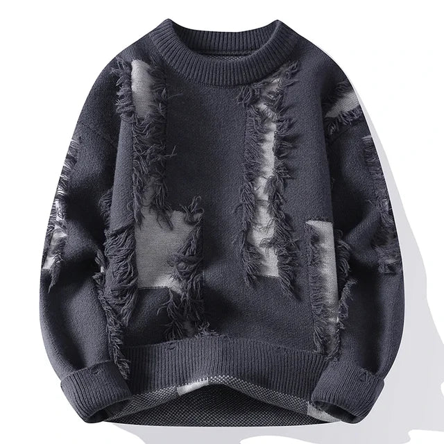 Distressed Knit Sweater | Bold Design | Edgy and Comfortable