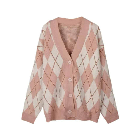 Argyle Knit Cardigan | Button-Down | Timeless Style